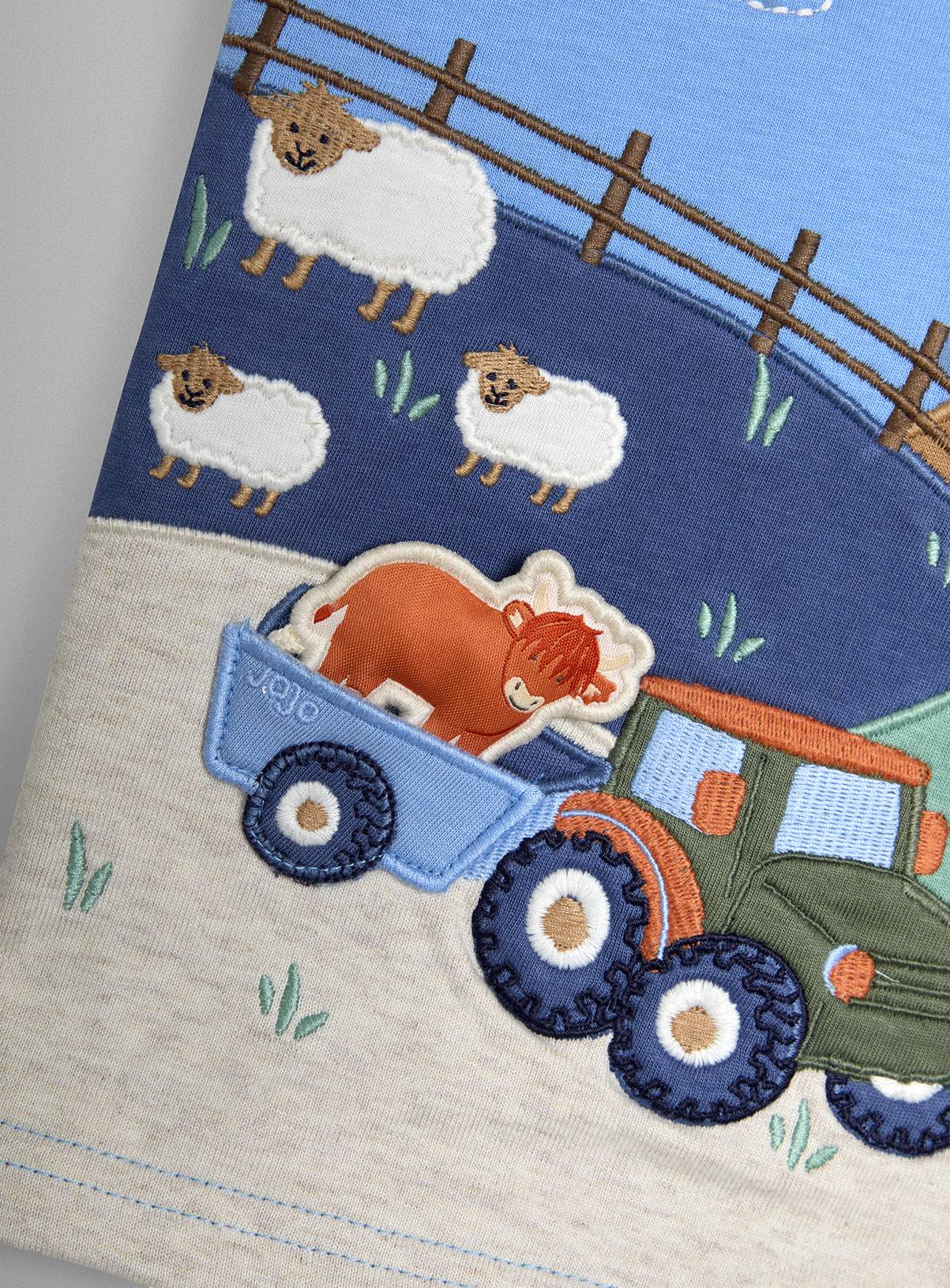 JOJO MAMAN BÉBÉ Farm Scene Interactive Applique T Shirt 4-5 Years - Image 3